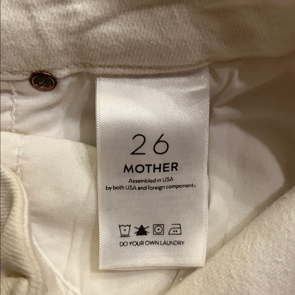 MOTHER Pixie Rainbow Button Jeans in White Size 26 - Picture 5 of 9